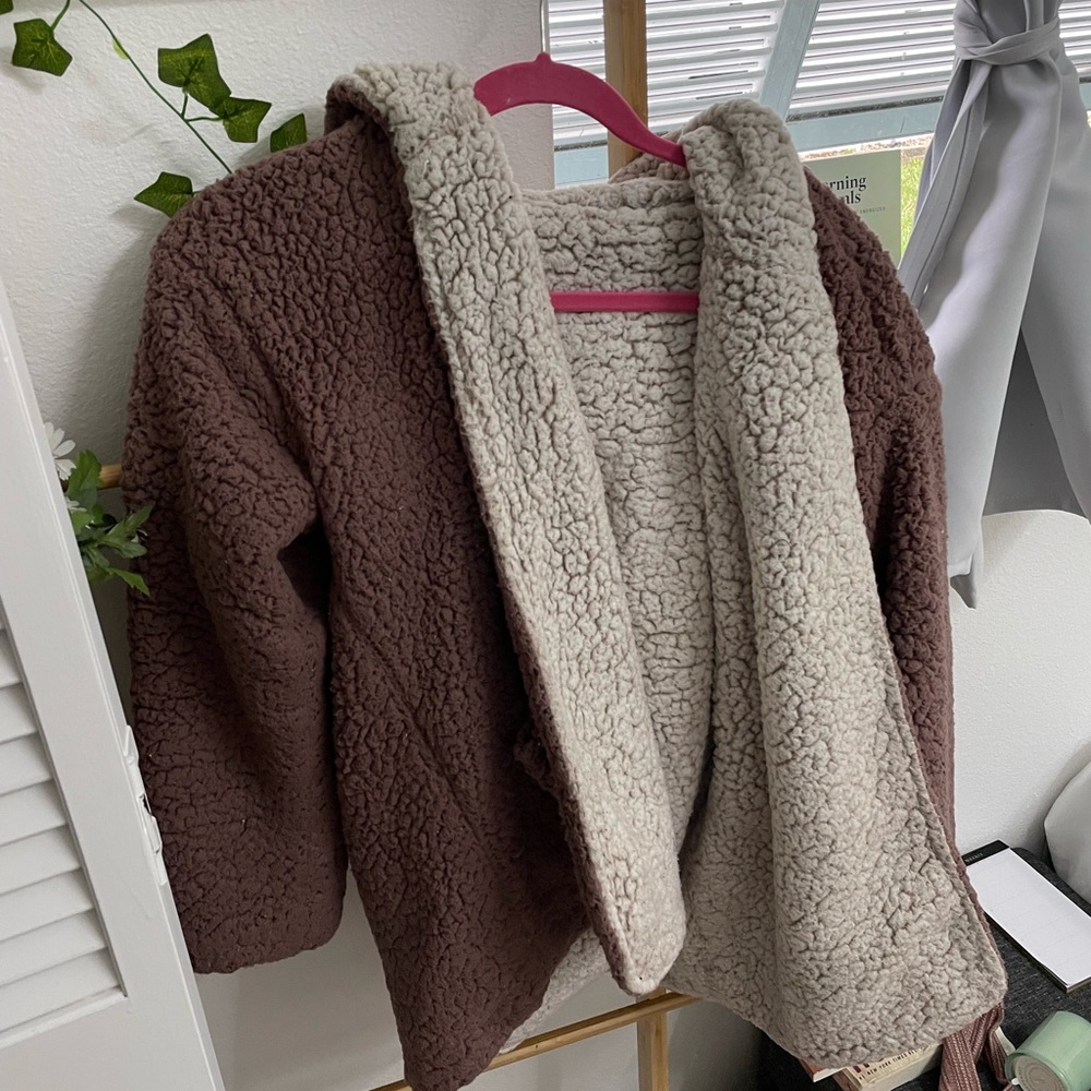 reversible teddy jacket